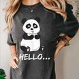 Cute Introvert Vibes – Panda Hello & Goodbye Women's Comfort Colors T-Shirt Pepper