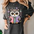 Cute Reading Owl Book Lover Teacher Librarian Bookworm Women's Comfort Colors T-Shirt Pepper Cute Reading Owl Book Lover Teacher Librarian Bookworm Women's Comfort Colors T-Shirt Pepper