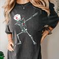 Dabbing Skeleton Nurse Halloween Graduation Women's Comfort Colors T-Shirt Pepper