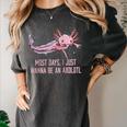 Most Days I Just Wanna Be An Axolotl Salamander Introvert Raglan Baseball Tee Women's Comfort Colors T-Shirt Pepper