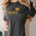 Doctor Of Education She BelievED EdD Graduation Women's Comfort Colors T-Shirt Pepper