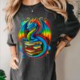 Dragon Reading Colorful Fantasy Book Lover Women's Comfort Colors T-Shirt Pepper Dragon Reading Colorful Fantasy Book Lover Women's Comfort Colors T-Shirt Pepper