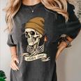 Elder Emo Skeleton Beanie Nostalgia Scene Aesthetic Women's Comfort Colors T-Shirt Pepper Elder Emo Skeleton Beanie Nostalgia Scene Aesthetic Women's Comfort Colors T-Shirt Pepper