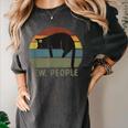 Ew People Cat Lazy Introvert Anti Social Women's Comfort Colors T-Shirt Pepper