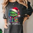 Ew People Meowy Cat Christmas Introvert Men Women Women's Comfort Colors T-Shirt Pepper