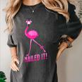 Flamingo Nailed It Graduation Flamingo Women's Comfort Colors T-Shirt Pepper