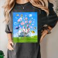 Frutiger Aero Aesthetic Tech Cherry Blossom Fishes Bubbles Raglan Baseball Tee Women's Comfort Colors T-Shirt Pepper