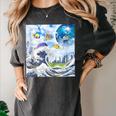 Frutiger Aero Aesthetic Tech Great Wave Of Kanagawa Fishes Women's Comfort Colors T-Shirt Pepper Frutiger Aero Aesthetic Tech Great Wave Of Kanagawa Fishes Women's Comfort Colors T-Shirt Pepper