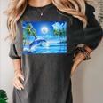Frutiger Aero Dolphin Sunset Ocean With Palm Trees Y2k Women's Comfort Colors T-Shirt Pepper Frutiger Aero Dolphin Sunset Ocean With Palm Trees Y2k Women's Comfort Colors T-Shirt Pepper