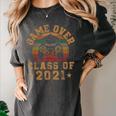 Game Over Class Of 2021 Senior 21 Graduation Video Gamer Women's Comfort Colors T-Shirt Pepper