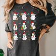 Ghosts Wearing Santa Hats Reading Books Christmas Book Lover Women's Comfort Colors T-Shirt Pepper