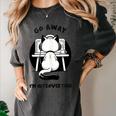 Go Away I'm Introverting Cat With Coffee Women's Comfort Colors T-Shirt Pepper