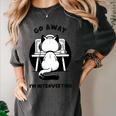 Go Away I'm Introverting Cat With Coffee Women's Comfort Colors T-Shirt Pepper