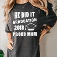 Graduation 2018 Family Shirt He Did It Proud Mom Tee Women's Comfort Colors T-Shirt Pepper