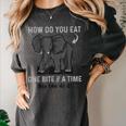 Graduation Apparel How To Eat Elephant One Bite At A Time Women's Comfort Colors T-Shirt Pepper