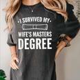 Graduation Day Husband I Survived My Wifes Masters Degree Women's Comfort Colors T-Shirt Pepper