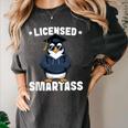Graduation Penguin Licensed Smartass Graduate Women's Comfort Colors T-Shirt Pepper