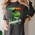 Graduation Preschool Dinosaur T Rex Crushed It Boys Grad Women's Comfort Colors T-Shirt Pepper
