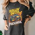 Graduation Rollin' Outta Preschool Monster Truck Boys Pre-K Women's Comfort Colors T-Shirt Pepper