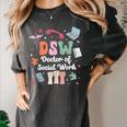 Groovy DSW Doctor Of Social Work Graduation DSW Graduate Women's Comfort Colors T-Shirt Pepper