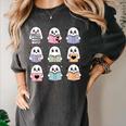 Halloween Ghosts Reading Books Pattern Spooky Kawaii Anime Women's Comfort Colors T-Shirt Pepper