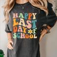 Happy Last Day Of School Groovy Teacher Student Graduation Women's Comfort Colors T-Shirt Pepper