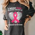 Heart I Wear Pink In Memory Of Nana Breast Cancer Awareness Women's Comfort Colors T-Shirt Pepper