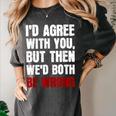 Humor Sarcastic Introvert Quote I'd Agree With You Women's Comfort Colors T-Shirt Pepper