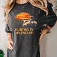 Hunting Is My Escape Introvert Hunter Antisocial Raglan Baseball Tee Women's Comfort Colors T-Shirt Pepper