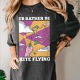 I'd Rather Be Kite Flying Throwback Hobby Memory Kite Women's Comfort Colors T-Shirt Pepper