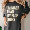 I'm Nicer Than My Face Looks Introverted Introverts Women's Comfort Colors T-Shirt Pepper