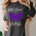 Introvert Antisocial Butterfly For Women Men Women's Comfort Colors T-Shirt Pepper Introvert Antisocial Butterfly For Women Men Women's Comfort Colors T-Shirt Pepper