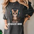 Introvert Mode Cat With Headphones Kitten Lover Women's Comfort Colors T-Shirt Pepper Introvert Mode Cat With Headphones Kitten Lover Women's Comfort Colors T-Shirt Pepper