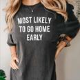 Introverted Homebody Humor Most Likely To Go Home Early Joke Women's Comfort Colors T-Shirt Pepper