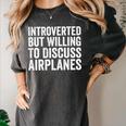 Introverted But Willing To Discuss Airplanes Aviation Premium Tri-Blend Women's Comfort Colors T-Shirt Pepper