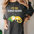 It's Too Peopley Outside Introvert And Cat Lover Women's Comfort Colors T-Shirt Pepper