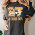 Junior Class 2027 Graduation Back To School Orange Letters Premium Tri-Blend Women's Comfort Colors T-Shirt Pepper