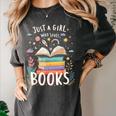 Just a Girl Who Loves Books Cute Book Lover Bookworm Women's Comfort Colors T-Shirt Pepper