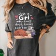 Just a Girl Who Loves Dogs Books Coffee T-Shirt Women's Comfort Colors T-Shirt Pepper Just a Girl Who Loves Dogs Books Coffee T-Shirt Women's Comfort Colors T-Shirt Pepper