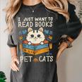 I Just Want To Read Books And Pet Cats Introvert Women's Comfort Colors T-Shirt Pepper