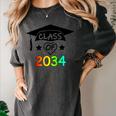 K -12th Grade Hand Prints Space Graduation Class Of 2034 Women's Comfort Colors T-Shirt Pepper