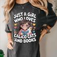 Kawaii Cat And Books Just A Girl Who Loves Both Women's Comfort Colors T-Shirt Pepper