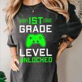 Kids 1st Grade Level Unlocked Back To School Gamer Graduation Women's Comfort Colors T-Shirt Pepper