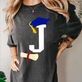 Kids Initial J Letter For Boys Preschool Graduation Kindergarten Women's Comfort Colors T-Shirt Pepper