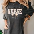 Labor And Delivery Nurse Stethoscope Coquette Bow Graduation Women's Comfort Colors T-Shirt Pepper