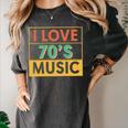 I Love 70's Music Retro Style Nostalgia Vibe 1970 70's Party Premium Tri-Blend Women's Comfort Colors T-Shirt Pepper