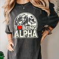I Love Being Alpha Moonlit Wolf Meme Alpha Introvert Women's Comfort Colors T-Shirt Pepper