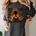 Melanin Afro Women Educated Reading Book History Women's Comfort Colors T-Shirt Pepper