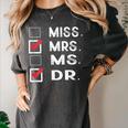 Miss Mrs Ms Dr Check Doctoral Student Bye PhD Graduation Women's Comfort Colors T-Shirt Pepper