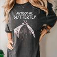 Mothman Shirt Antisocial Butterfly Introvert Cryptid Women's Comfort Colors T-Shirt Pepper